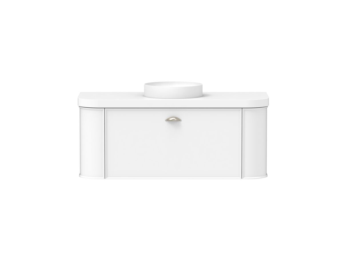 Kado Era 50mm Durasein Statement Top Double Curve All Drawer 1200mm Wall Hung Vanity with Center Basin