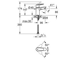 GROHE Bauedge New Basin Mixer (6 star)