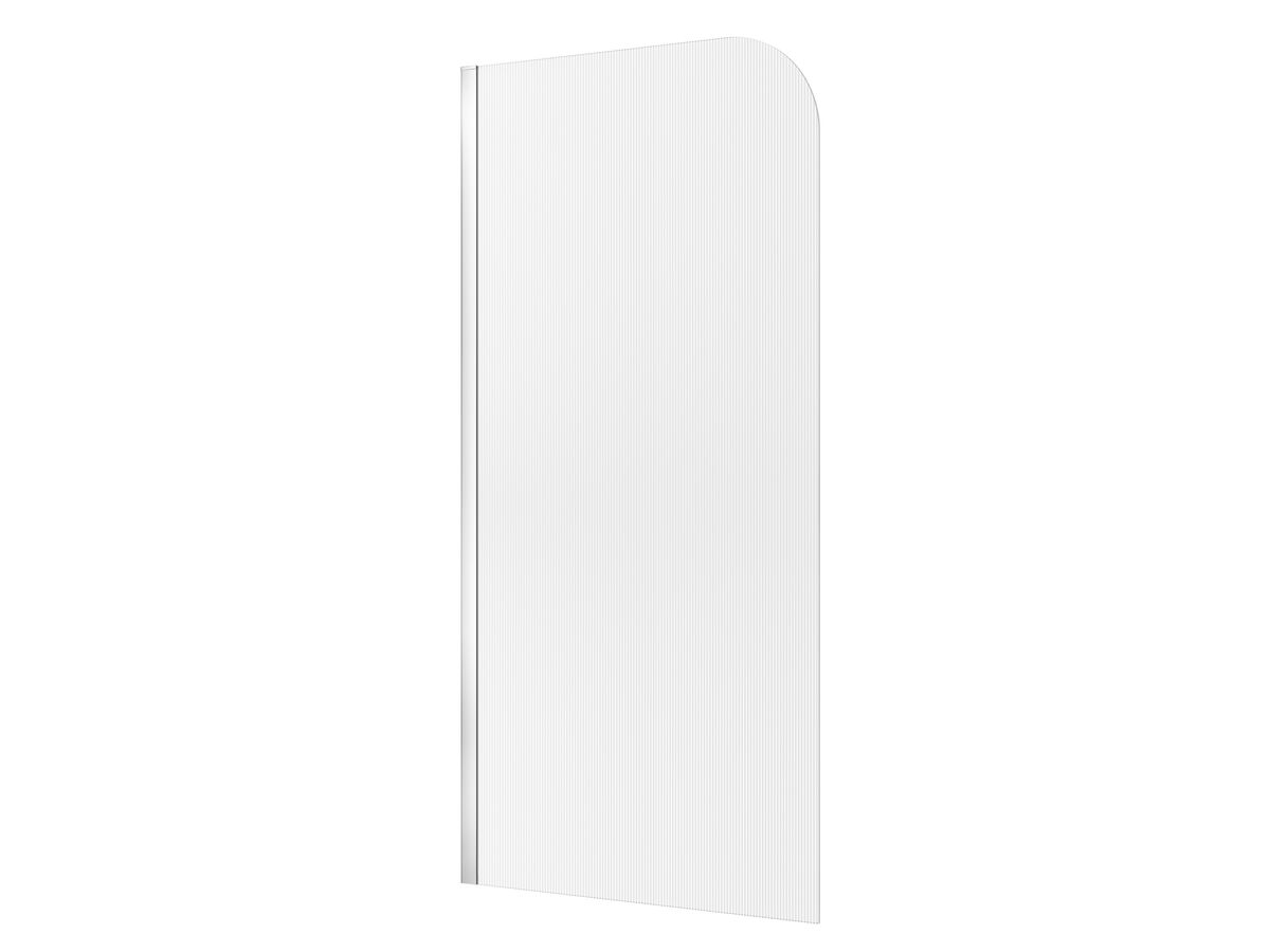 Hero - Kado Lux Frameless Curved Left Fluted Panel with Wall Channel 1000mm Chrome