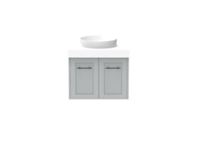 Kado Lux Door Vanity Unit Wall Hung 600 Centre Bowl Statement Top 2 Doors (No Basin)