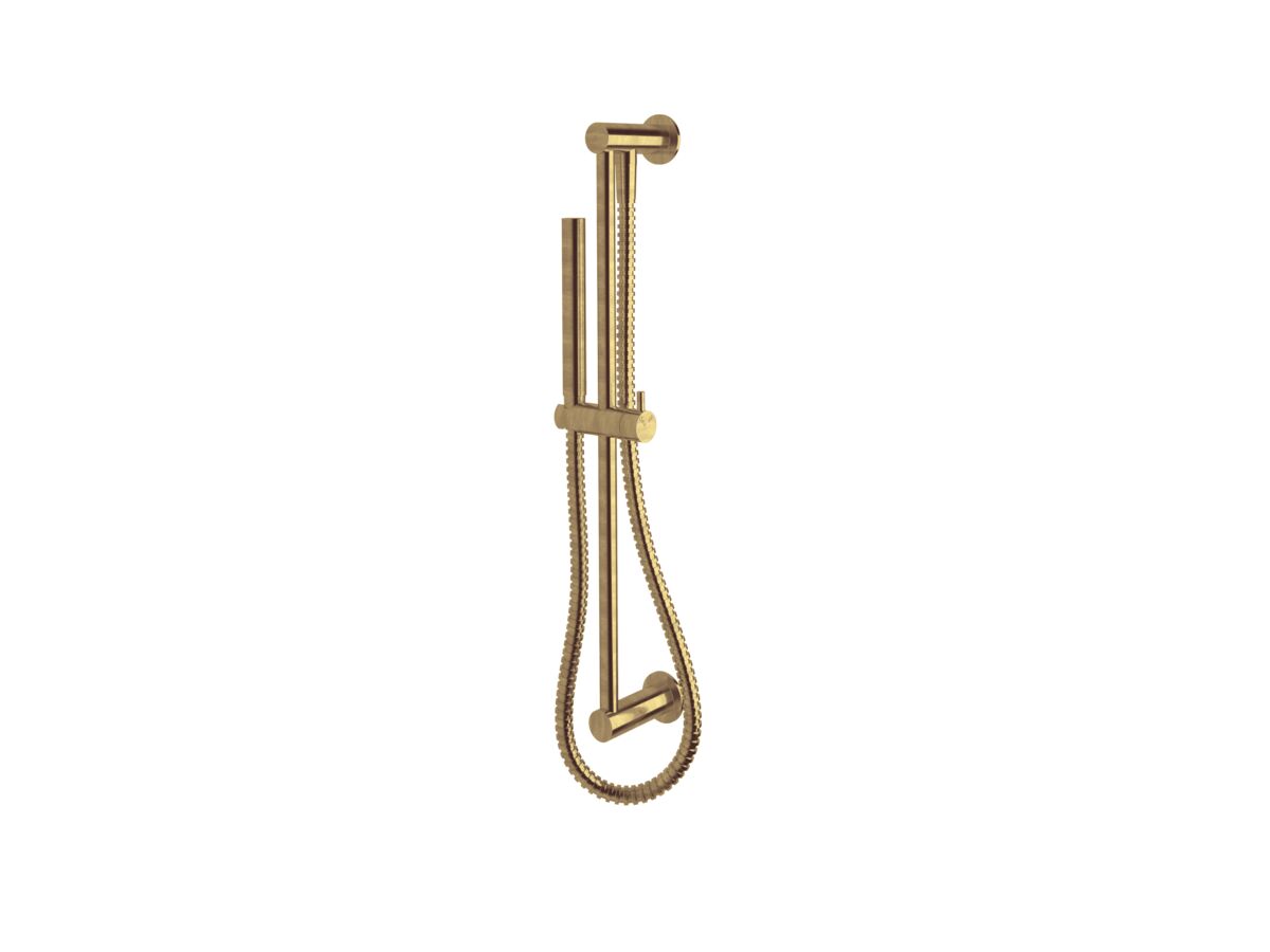 Scala Rail Shower with Handheld Living Tumbled Brass (3 Star)