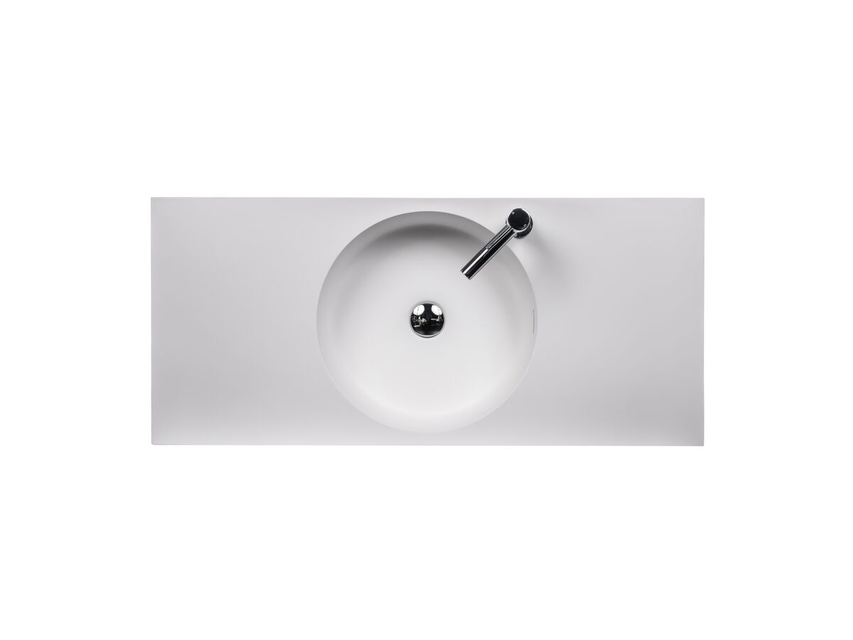 Neo 1000 Centered Solid Surface Wall Basin 1 Taphole White