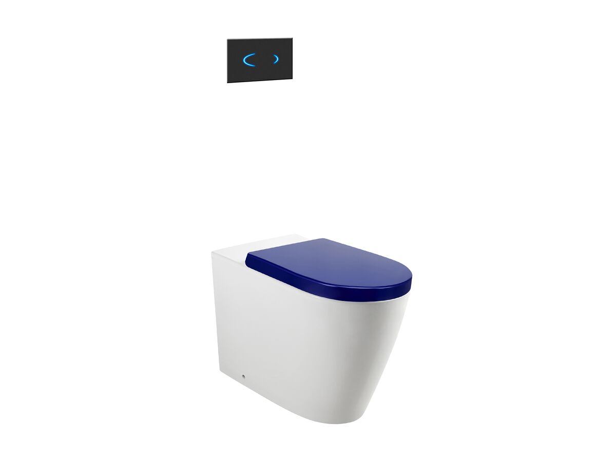 Wolfen Ambulant Back To Wall Rimless Pan with Inwall Cistern, Sensor Button, Double Flap Seat Blue (4 Star)