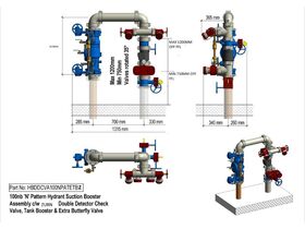 Hydrant Booster Double Detector Check Valve Assembly 100Nb T/E N Pattern Tank Booster & Extra Isolation Valve (Zurn)
