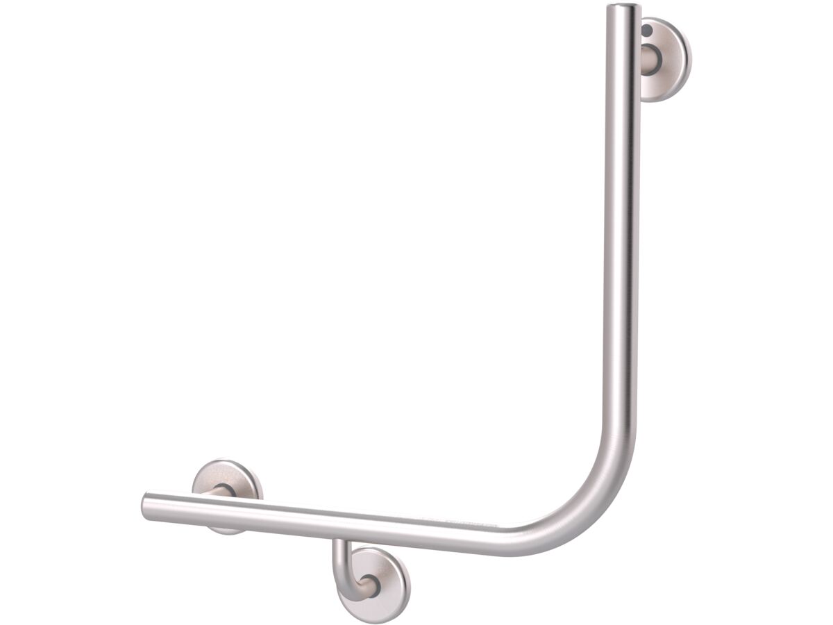 Mizu Drift 450 x 450 x 90 Degree Ambulant Toilet Grab Rail - Left Hand Brushed Stainless