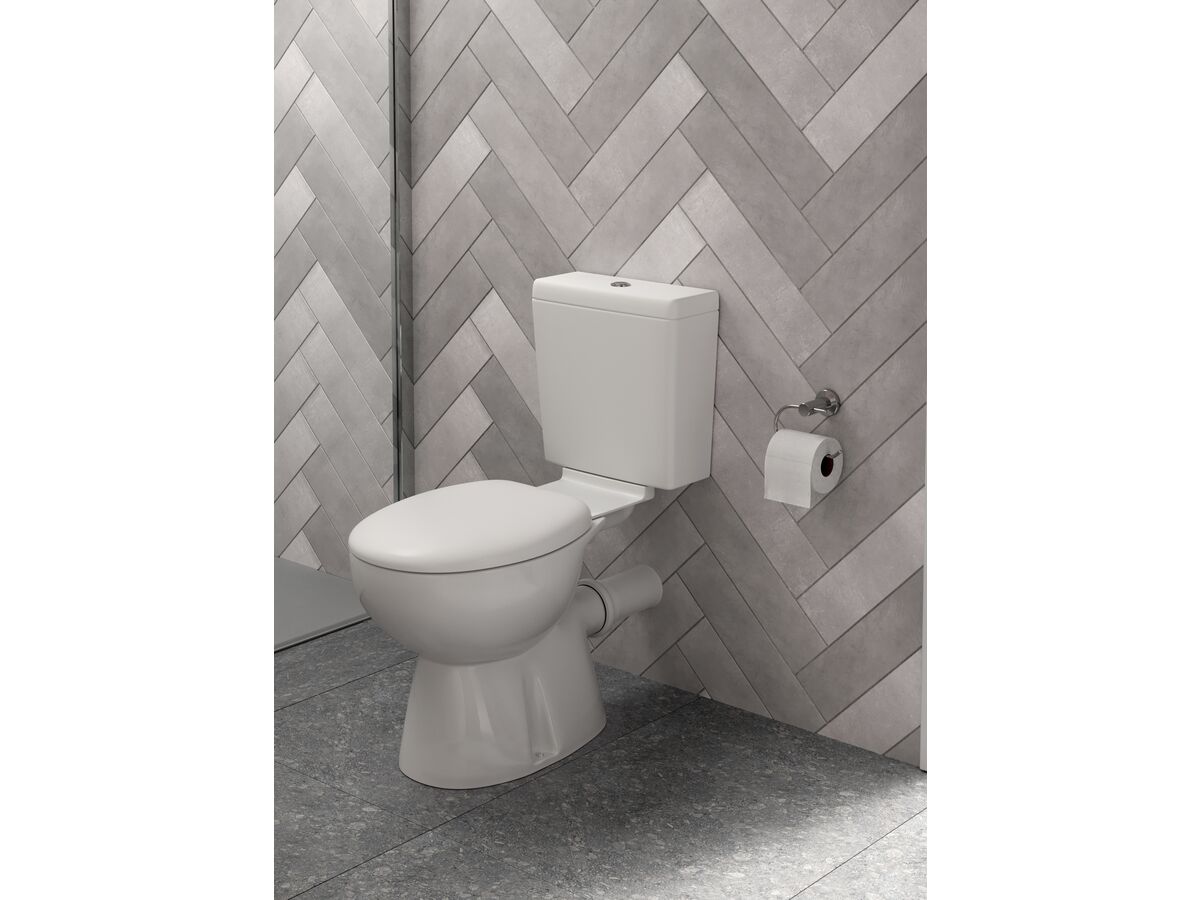 Posh Solus Square Link Toilet Suite P Trap with Soft Close Seat White