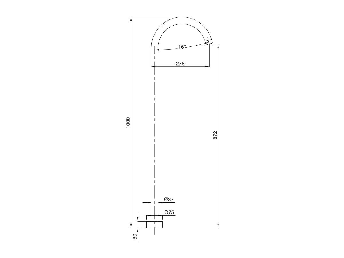Mizu Drift MK2 Floor Mounted Bath Outlet Kit Chrome from Reece