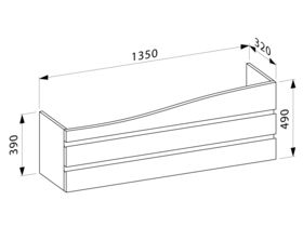 LAUFEN Alessi One Vanity Cabinet Only (2 Handle)