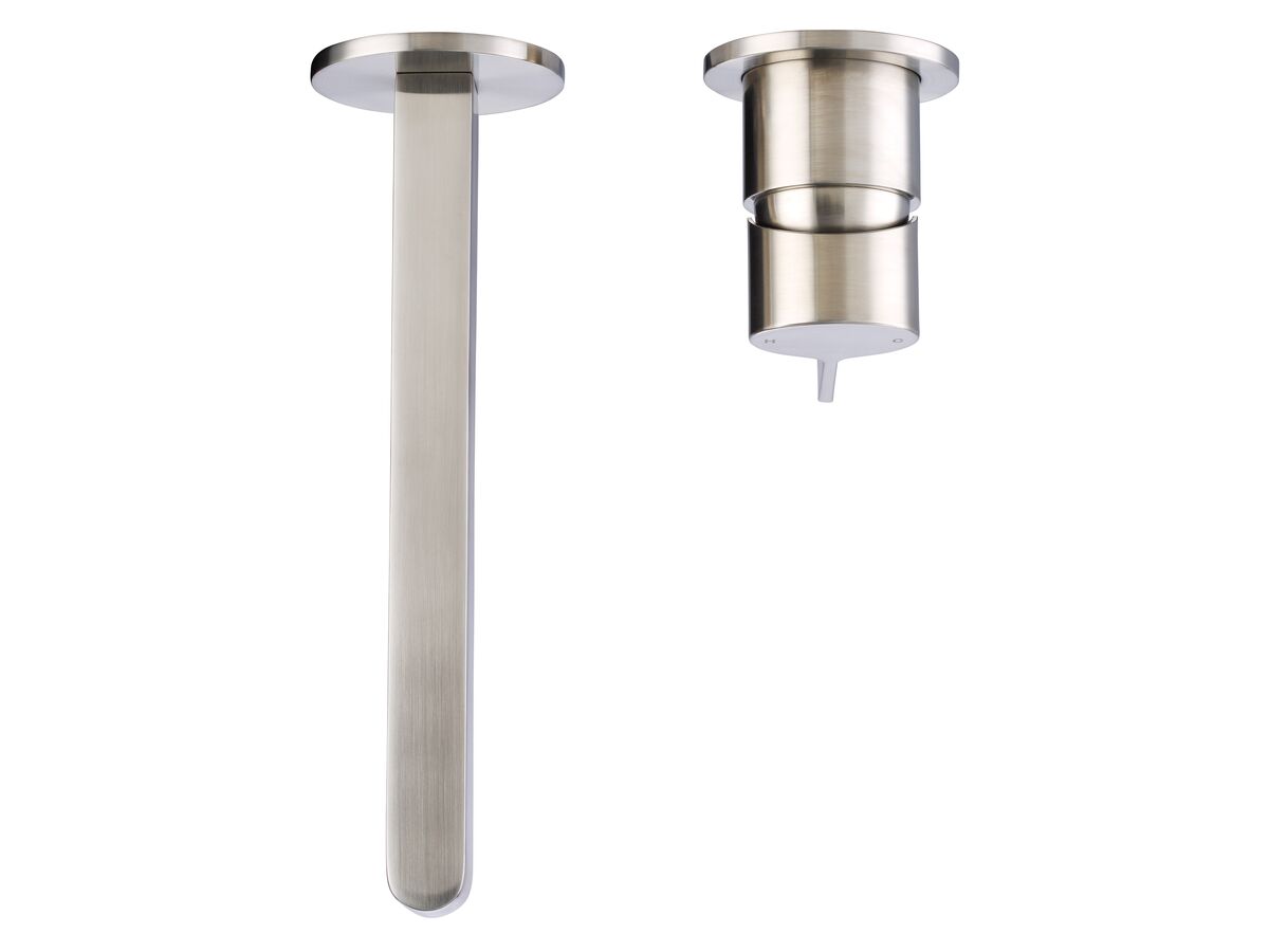 Mizu Stream Wall Mixer Set with 2 Cover Plate Design Brushed Nickel
