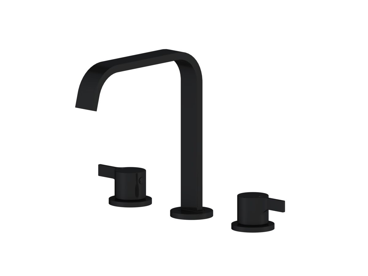 Mizu Stream Hob Bath / Spa Set Matte Black from Reece