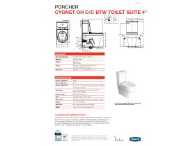 Technical Guide - Porcher Cygnet Back to Wall Standard Overheight Back Inlet Toilet Suite with Soft Close Seat White/Chrome (4 Star)