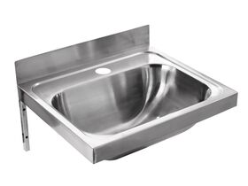 Wolfen Wall Hand Basin 500x420mm with Brackets Centre 1 Taphole Stainless Steel