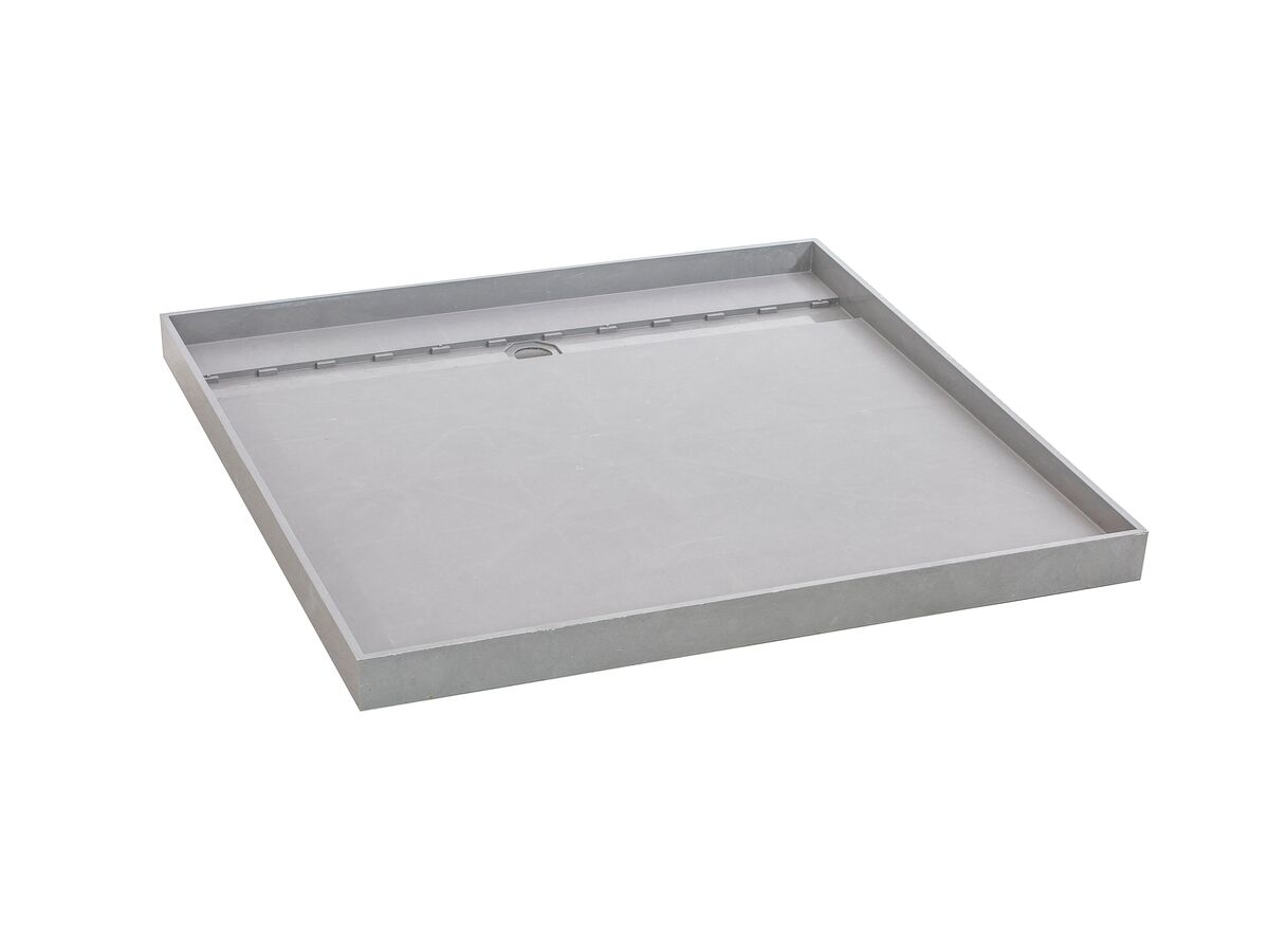 Posh Solus Tile Over Shower Tray with 1140mm Long Rear Stainless Steel