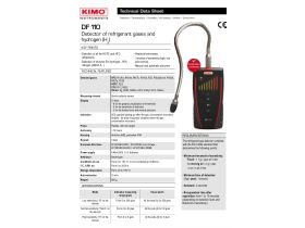 Specification Sheet - Kimo Refrigerant Leak Detector Df-110