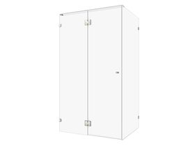 Hero - Kado Lux Frameless Enclosure with Wall Clips 1200 x 900mm Brushed Nickel