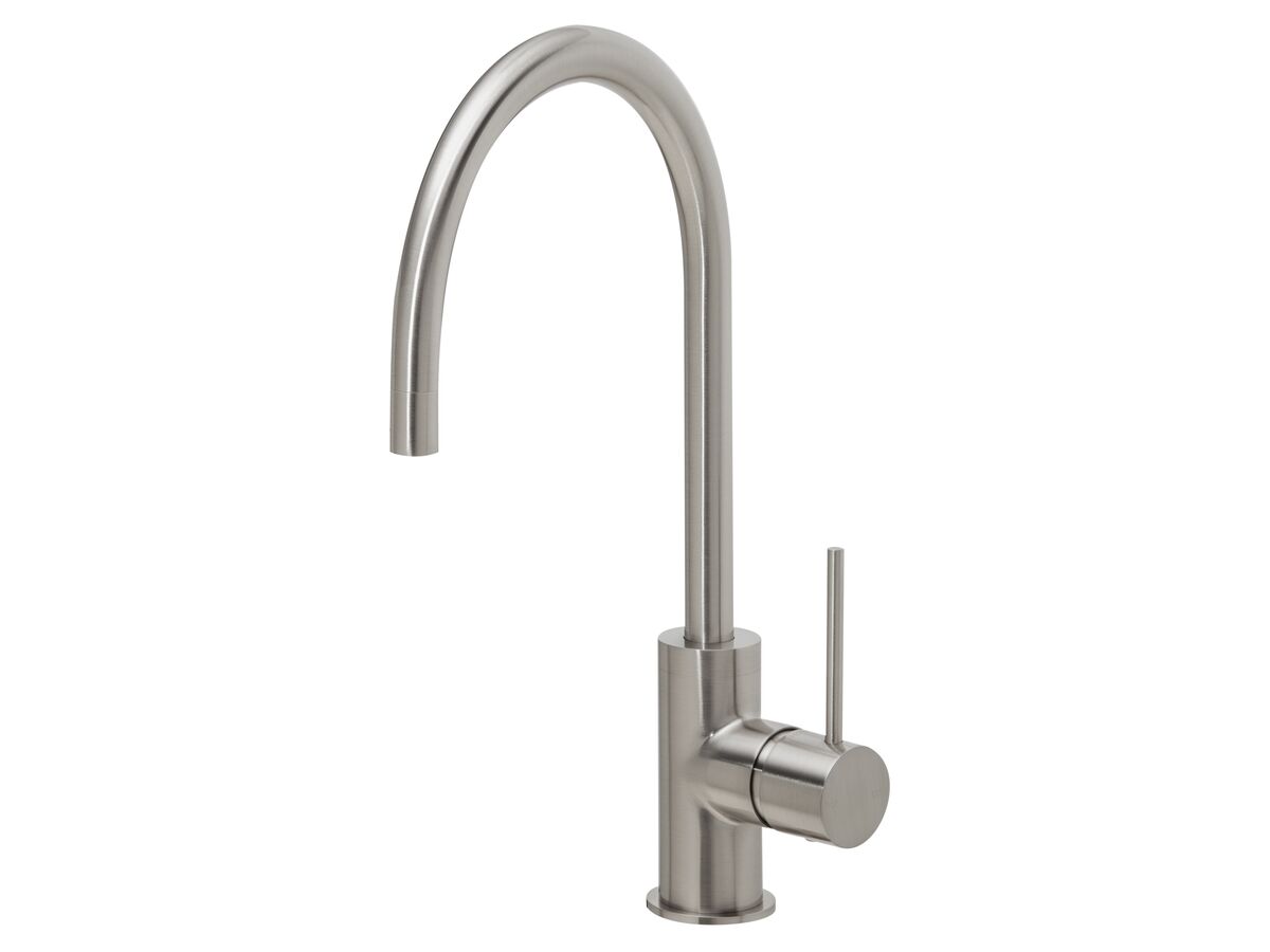 Phoenix Vivid Slimline Sink Mixer Gooseneck 220mm Brushed Nickel (4 Star)