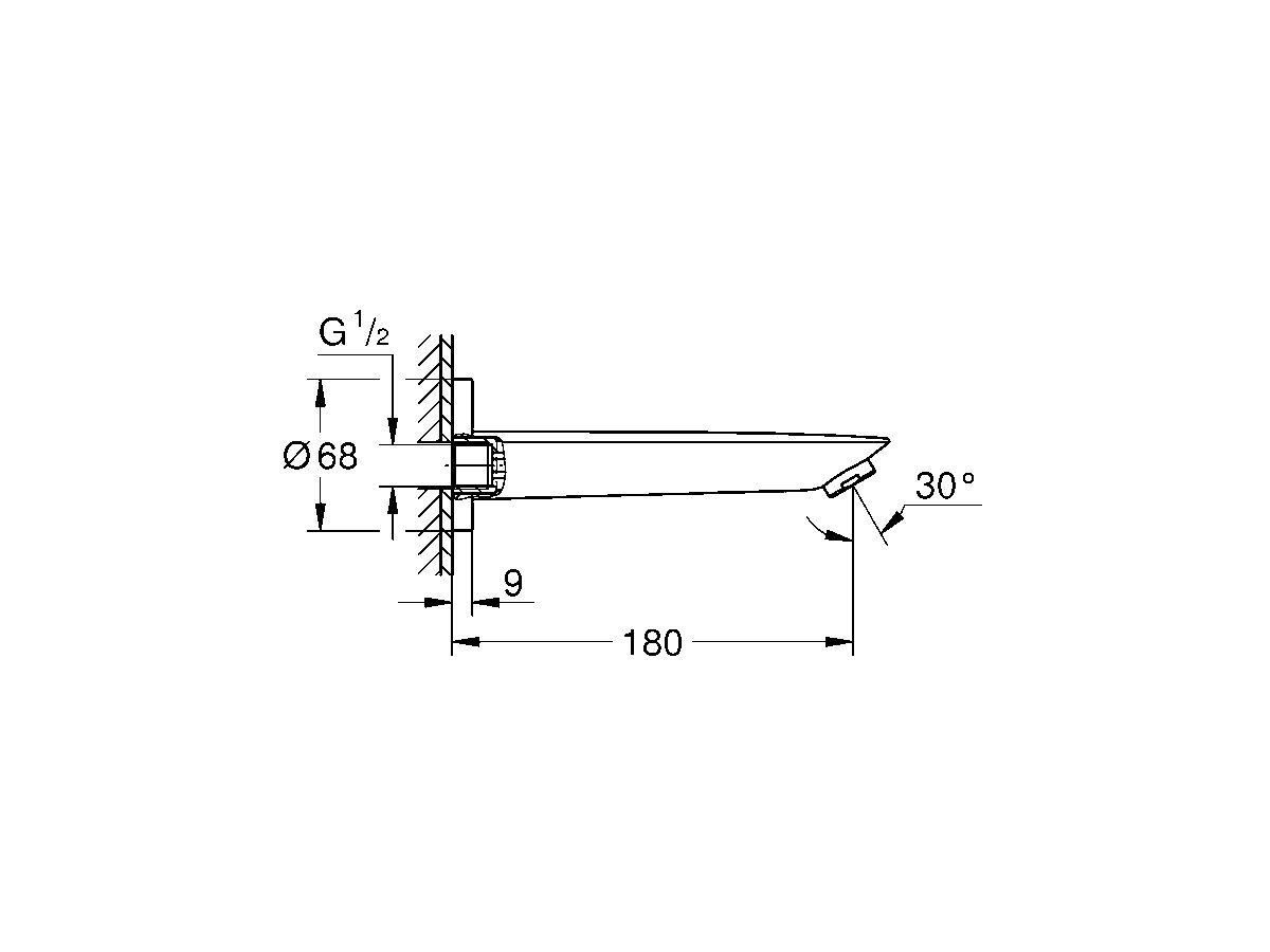 GROHE Bauedge New Bath Outlet 180mm