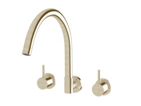 Scala Wall Spa Set Curved LUX PVD Brushed Platinum Gold