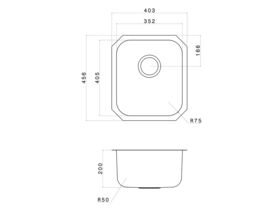 Clark Polar Undermount Sink Single Bowl Stainless Steel