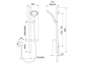 Methven Aio Aurajet Rail Shower White (3 Star)