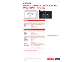 Technical Guide - Franke Impact Granite Double Bowl Sink Only No Taphole Polar White