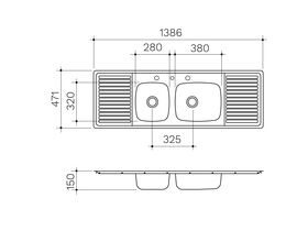 Clark 2010F Flushline 1.5 Centre Bowl 1386mm