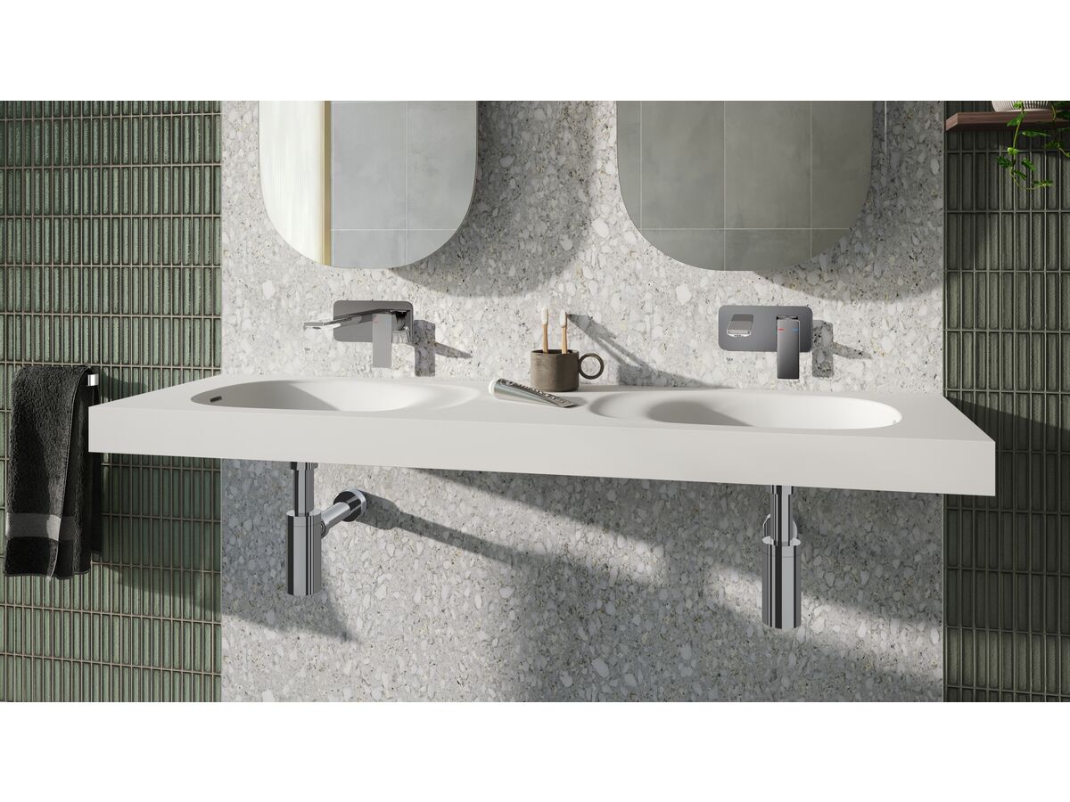Milli Zato Basin Wall Mixer Set Chrome
