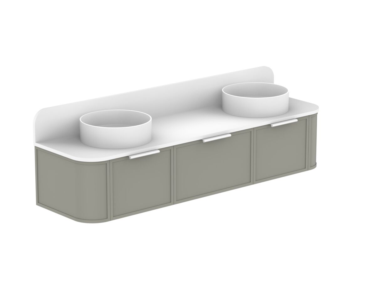 ADP Flo by Alisa & Lysandra All Drawer Vanity Unit Double Bowl 1800 Caesarstone Top 3 Drawers (No Basin)