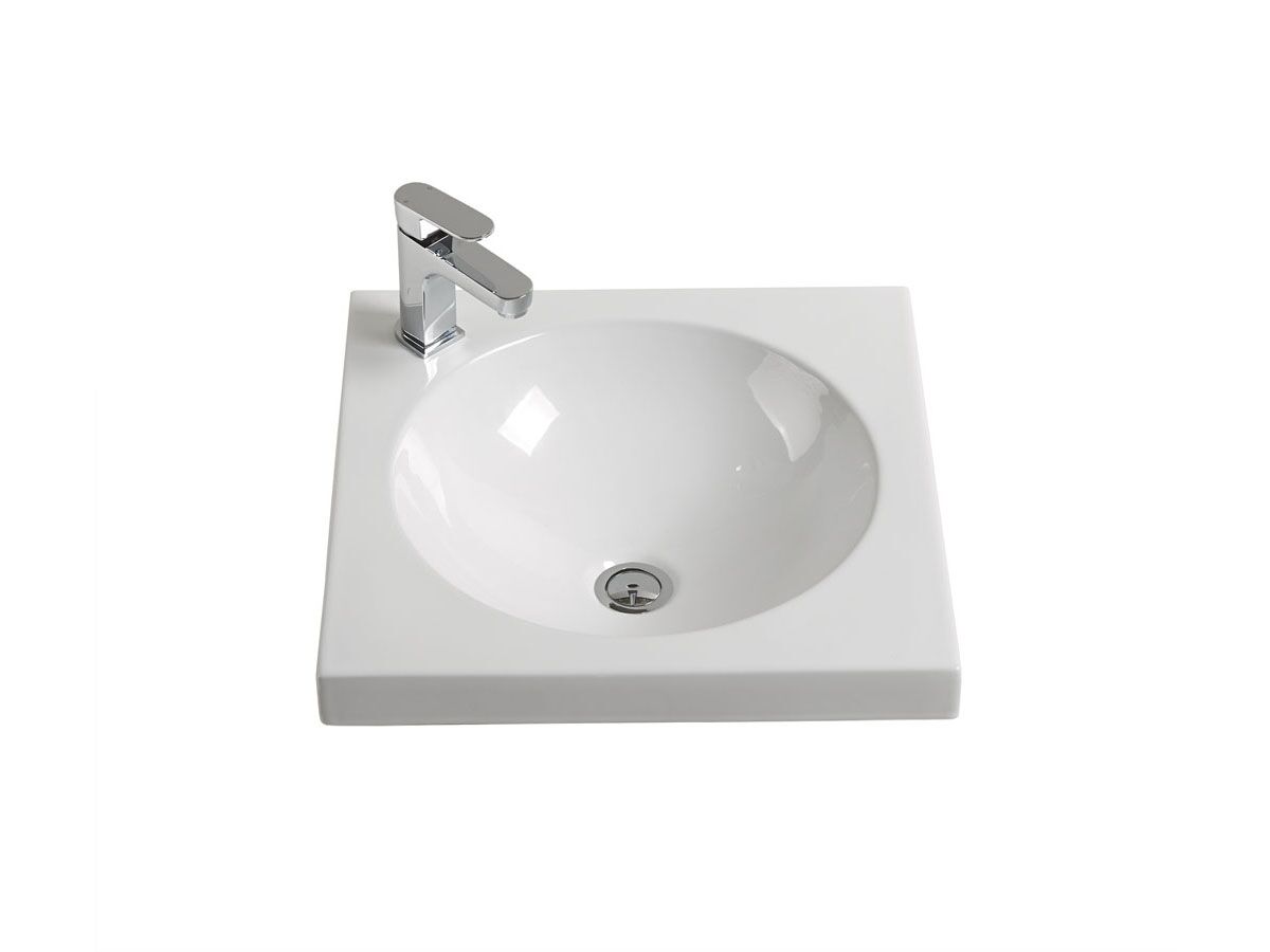 Kado Lux Square Semi inset Basin 1 Taphole White