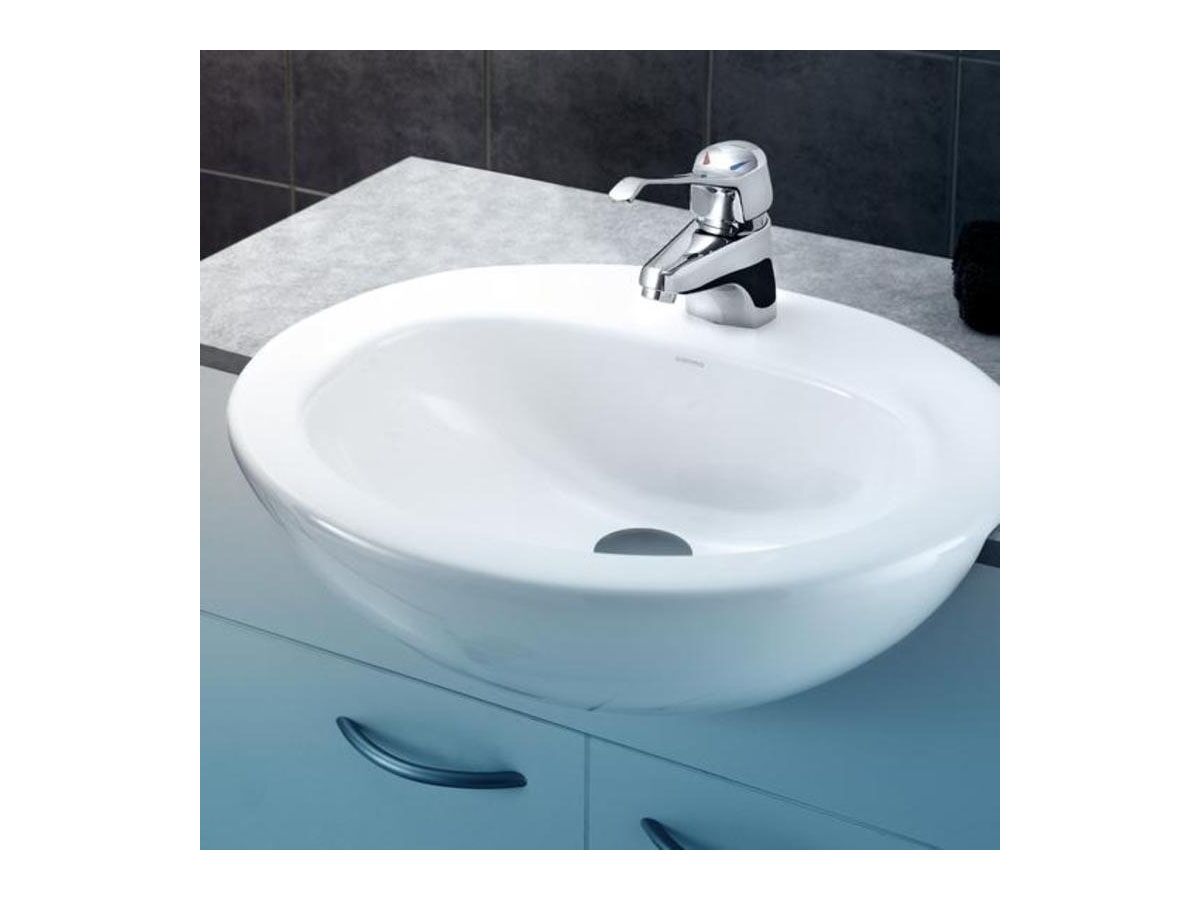Caroma Concorde Semi Recessed Vanity Basin 1 Taphole White from Reece
