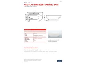 Technical Guide - Kado Arc Flat Rim Freestanding Bath 1690mm x 775mm White