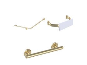 Mizu Drift 40 Degree Accessible WC Kit Left Hand Brushed Brass