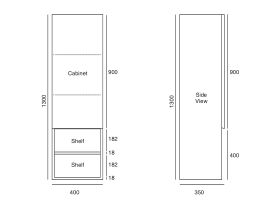 Cibo Habitat Linen Cabinet 1300mm x 400mm