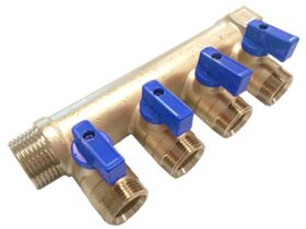 Rifeng Water Manifold Male & Female 1 x 3/4 Outlet - Blue Hand
