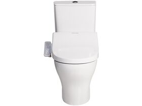 American Standard Cygnet Square Hygiene Rim Close Coupled Back to Wall Bottom Inlet Toilet Suite with SpaLet E-Bidet Seat White (4 Star)