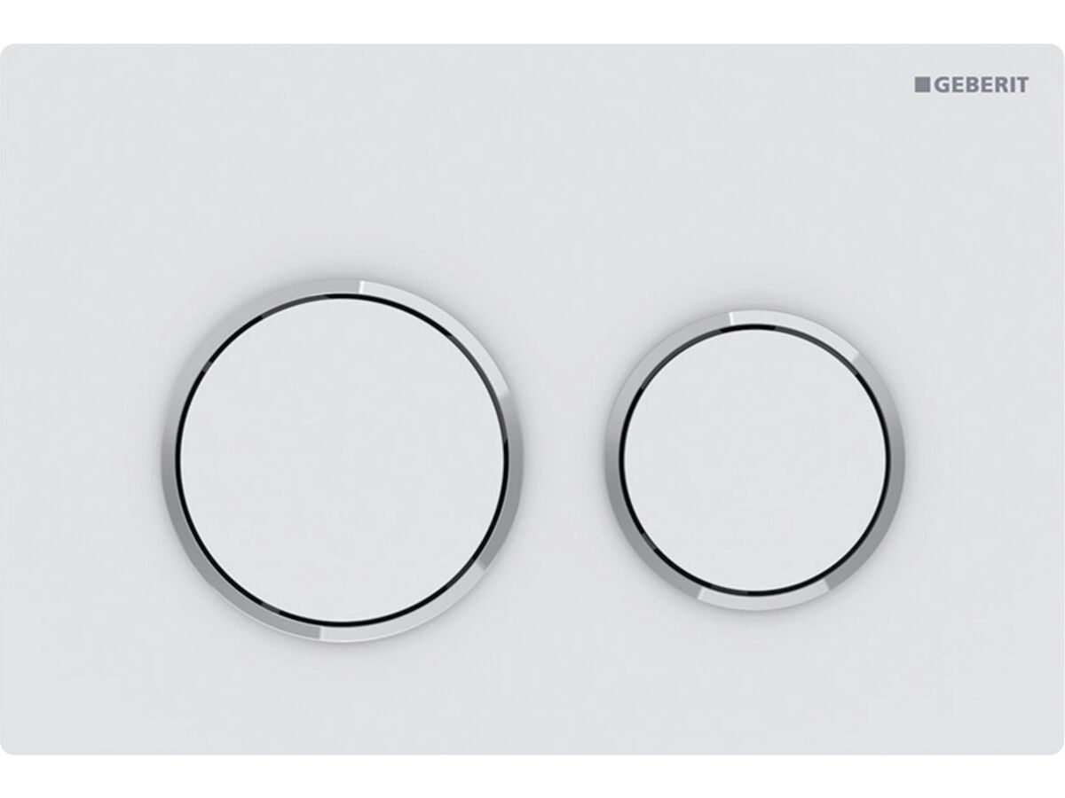 Geberit Omega 20 Dual Flush Button White / Chrome / White Easy Clean Coating