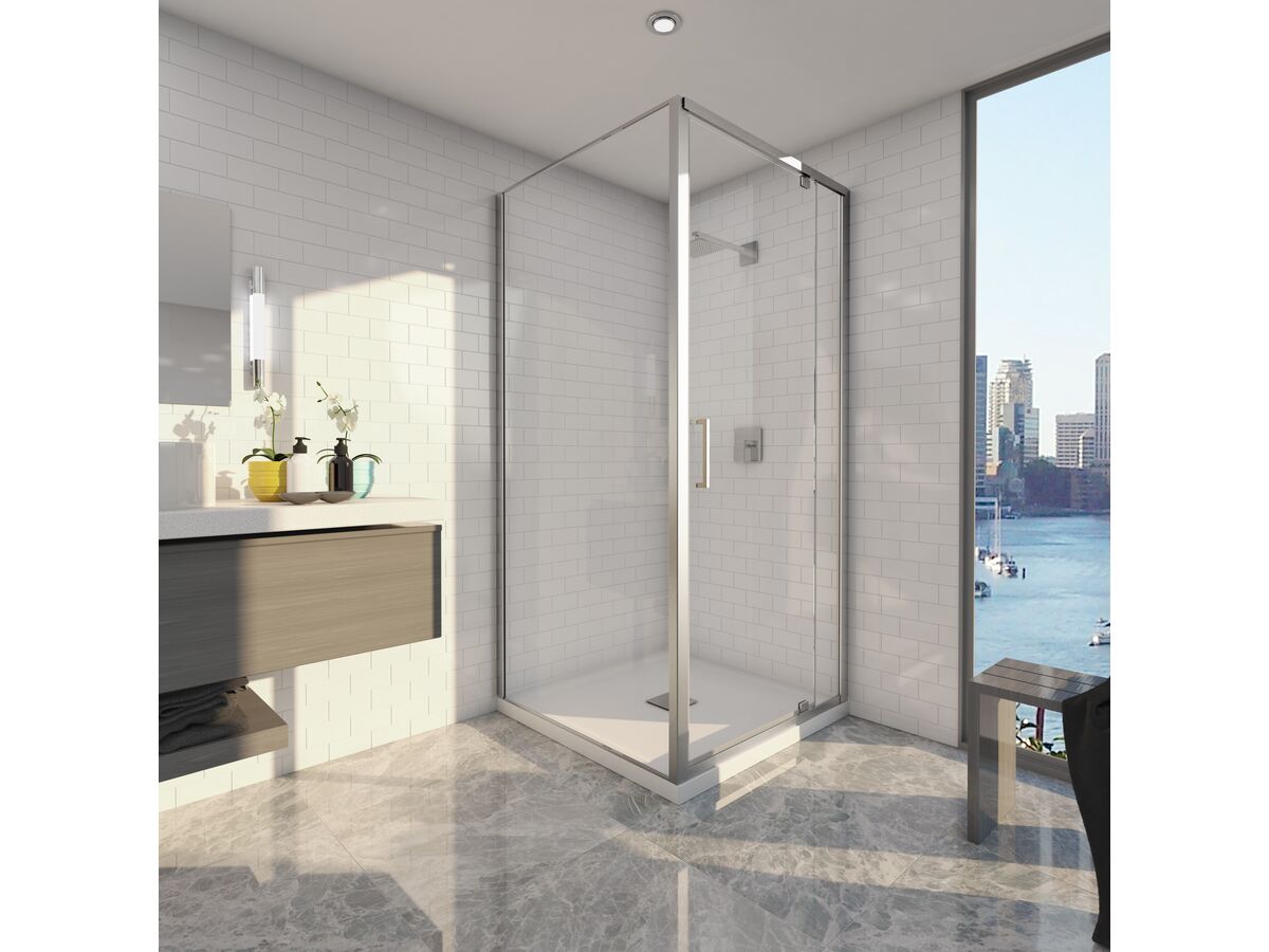 Base MKII Shower System with Centre Outlet White & Chrome