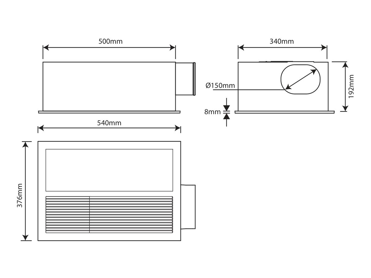 Kado Lux 3 in 1 Fan Heater (LED) White from Reece