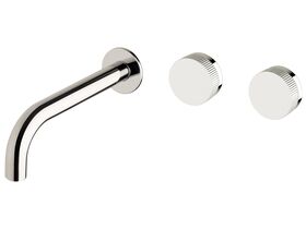 Milli Pure Wall Bath Hostess System 200mm Right Hand with Linear Textured Handles Chrome