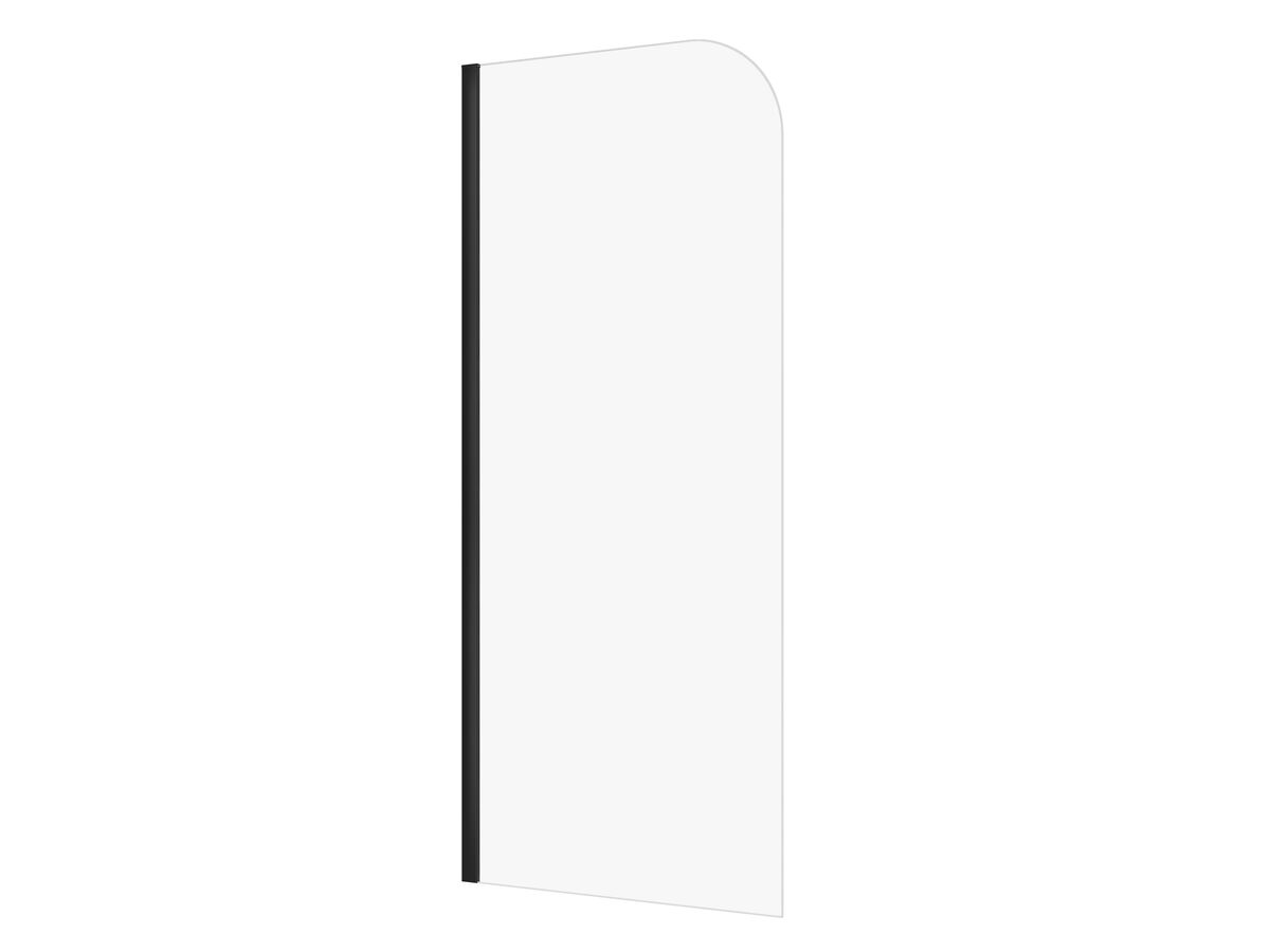 Hero - Kado Lux Frameless Curved Panel with Wall Channel Clear Glass 900 Matte Black