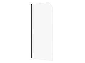Hero - Kado Lux Frameless Curved Panel with Wall Channel Clear Glass 900 Matte Black