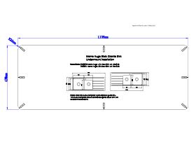 Cut Out Template (Undermount) - Memo Hugo 1 & 3/4 Bowl Sink 1 Taphole Left/Right Hand Bowl with Drainer Granite Black