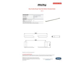 Specification Sheet - Mizu Soothe Single Towel Rail 900mm Brushed Nickel
