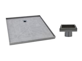 Posh Solus Tile Over Shower Tray with Rear Matte Black Tile Insert Waste 1200mm x 900mm