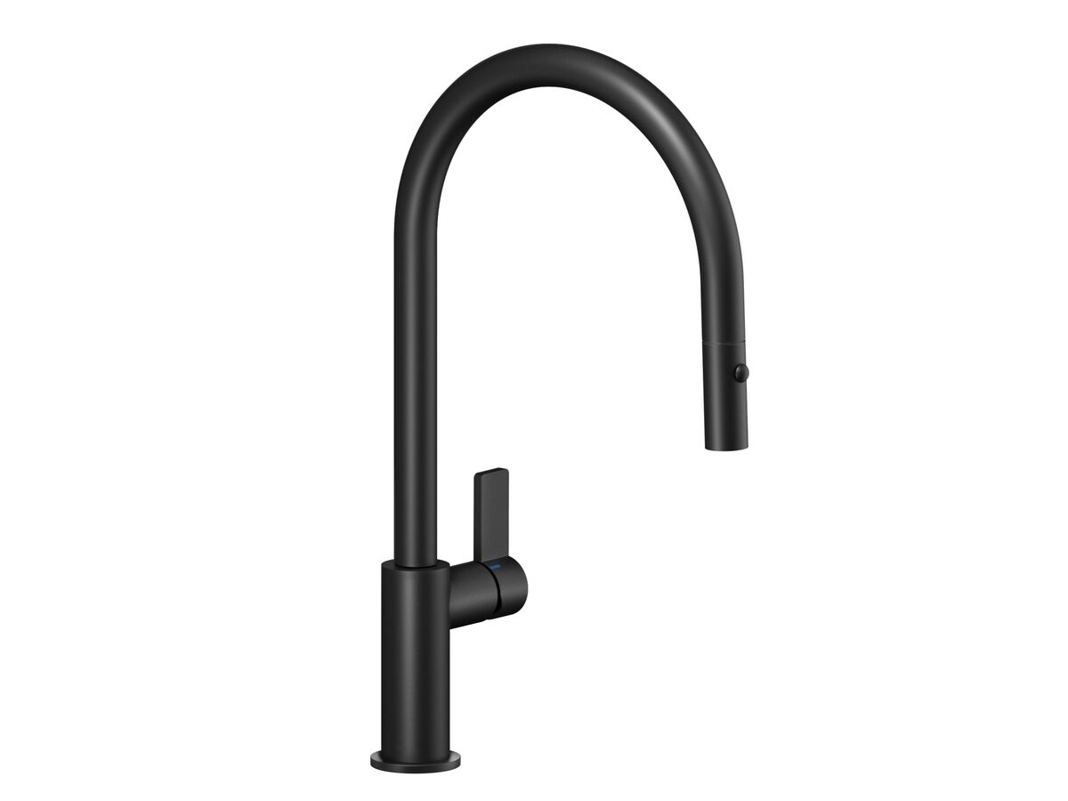 Nobili Flag Pull Out Sink Mixer with Biomaster Matte Black (4 Star