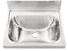 Wolfen Wall Hand Basin Stainless Steel 500x420mm No Tap Hole (Less Wall Bracket)