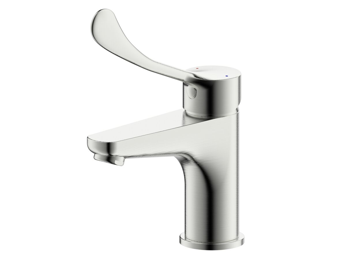 Hero - Posh Solus Basin Mixer Tap with Extended Lever Brushed Nickel (5 Star)