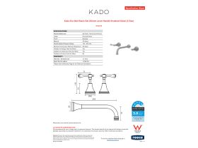 Specification Sheet - Kado Era Wall Basin Set 250mm Lever Handle Brushed Nickel (5 Star)