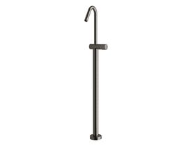 Milli Pure Floor Mounted Bath Mixer Tap with Linear Textured Handle Trimset Brushed Gunmetal