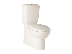 Posh Solus Round Close Coupled Back to Wall Back Inlet Toilet Suite S&P Trap with Quick Release Soft Close Seat White (4 Star)